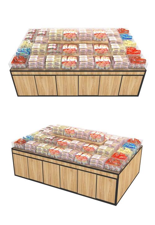 超市散貨散稱零食貨架小食品促銷展示臺干果中島柜散裝糖果堆頭
